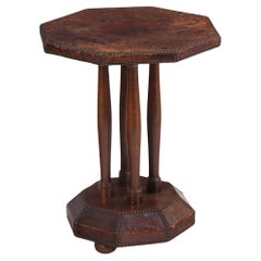 A French Leather-Clad End Table, C. 1935.