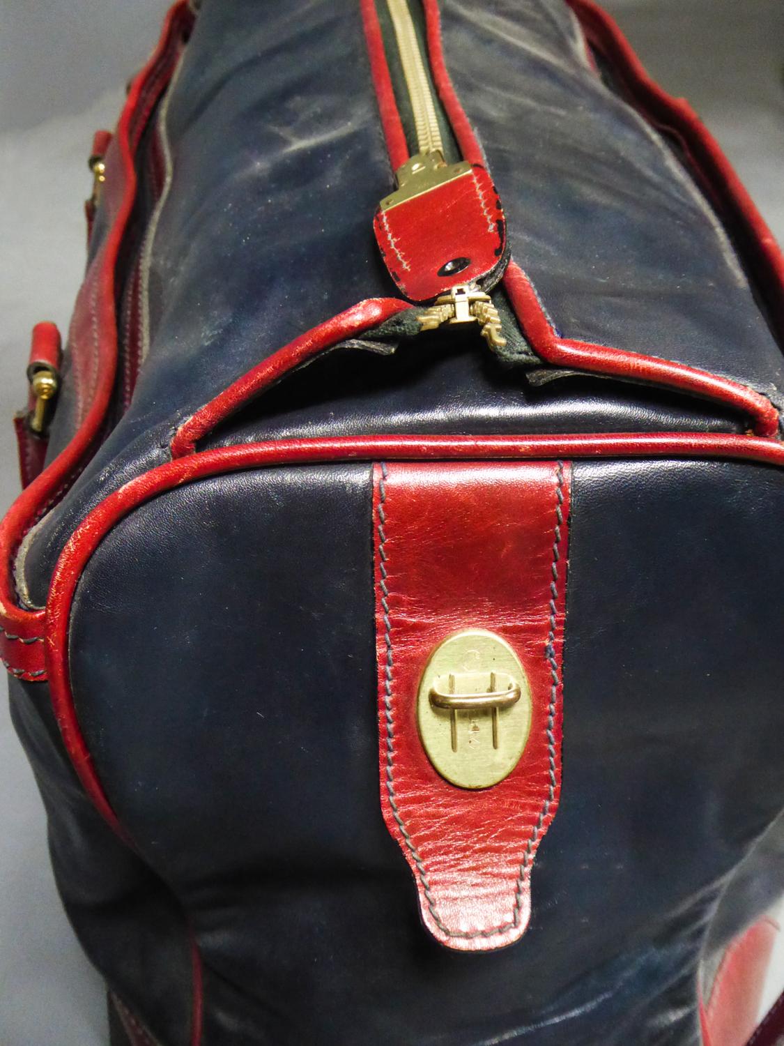 Una borsa da viaggio in pelle francese della Collection Clément - Francia, circa 1980 in vendita 9