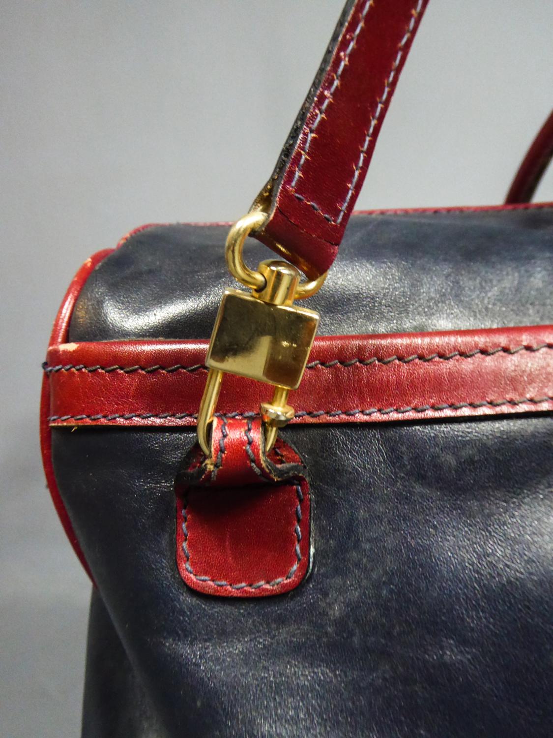 Una borsa da viaggio in pelle francese della Collection Clément - Francia, circa 1980 in vendita 2