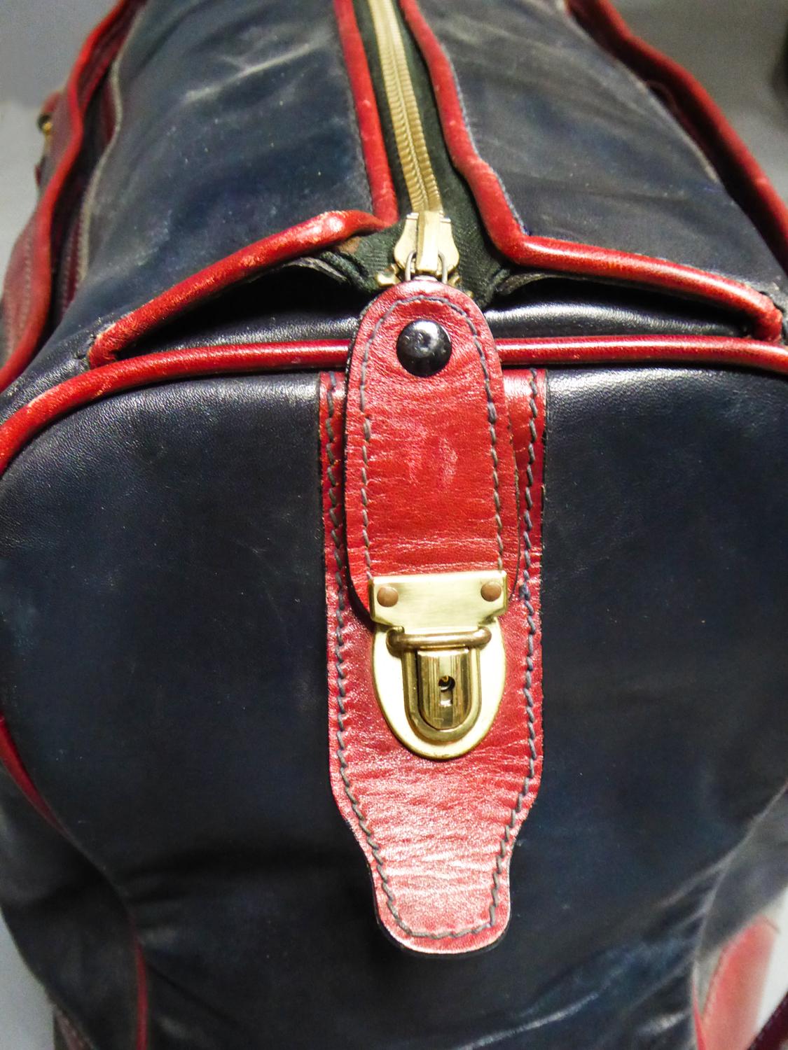 A French Leather Travel Bag from Clément Collection - France Circa 1980 For Sale 5