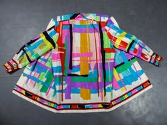 Französische Leonard Couture bedruckte Seidenjacke Circa 1990