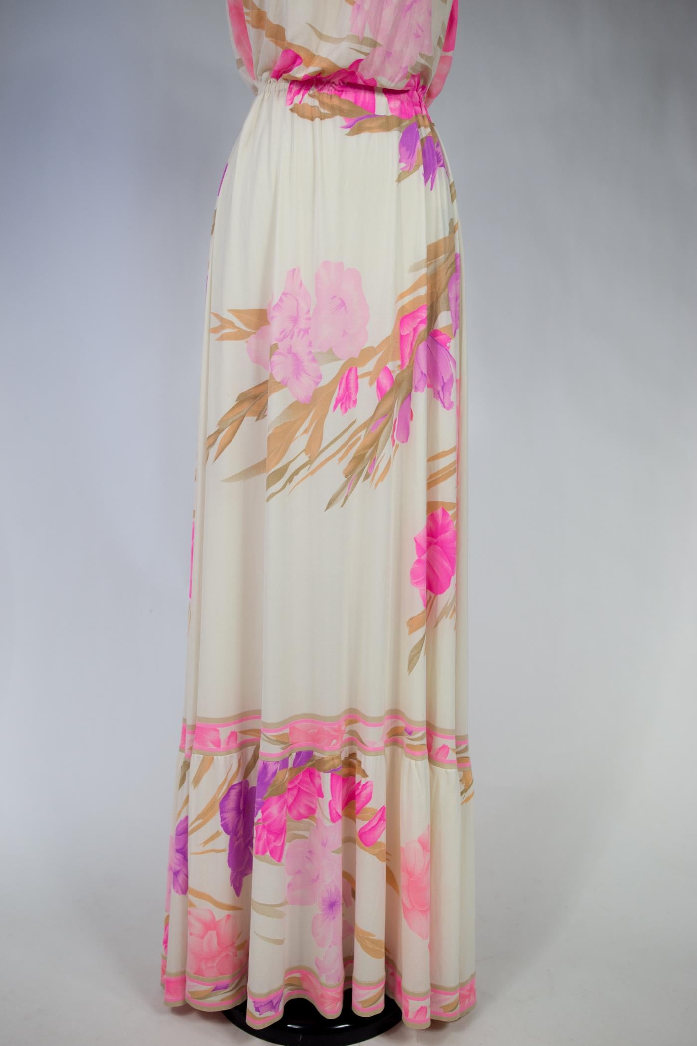 A French Leonard Summer Dress in Printed Silk Jersey Circa 2000 2