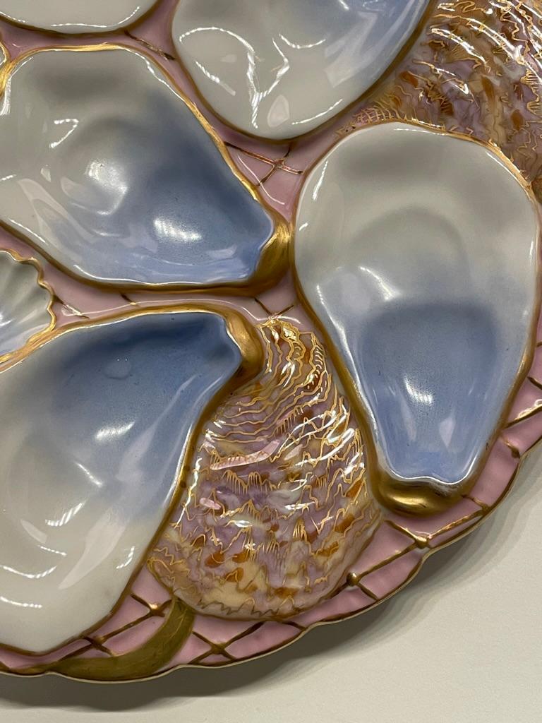 French Provincial A French Limoges  Porcelain Oyster Plate, Wilhem & Graef, NY For Sale