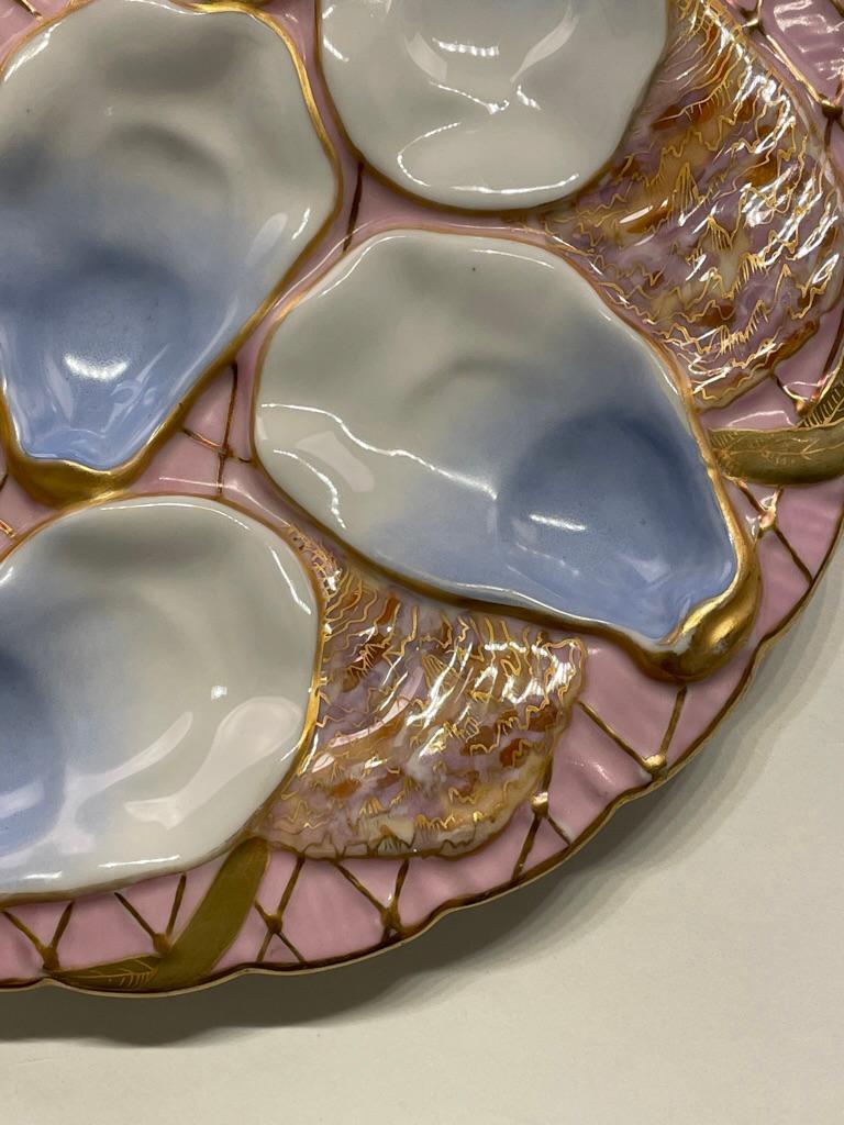 European A French Limoges  Porcelain Oyster Plate, Wilhem & Graef, NY For Sale