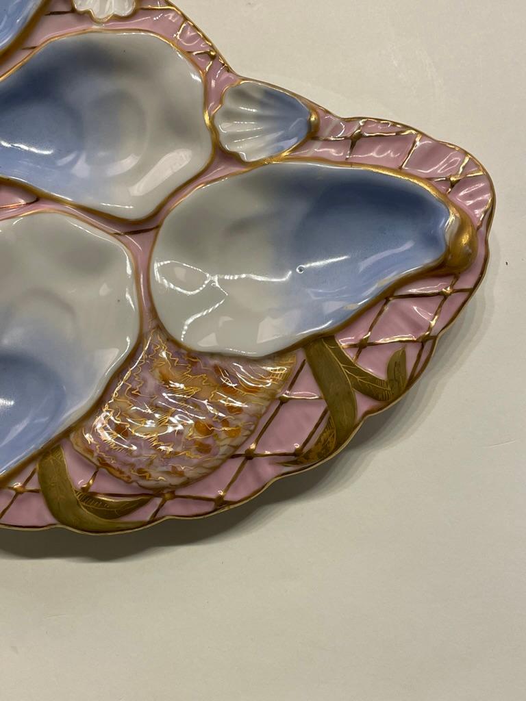 A French Limoges  Porcelain Oyster Plate, Wilhem & Graef, NY In Good Condition For Sale In Winter Park, FL