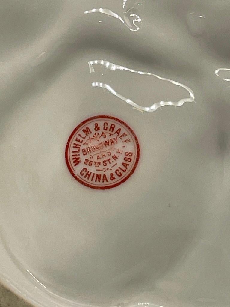 Ceramic A French Limoges  Porcelain Oyster Plate, Wilhem & Graef, NY For Sale
