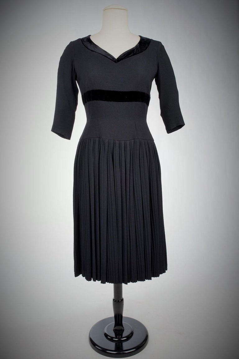 A French Little Black Dress and Bolero By Nina Ricci Circa 1955 For Sale at