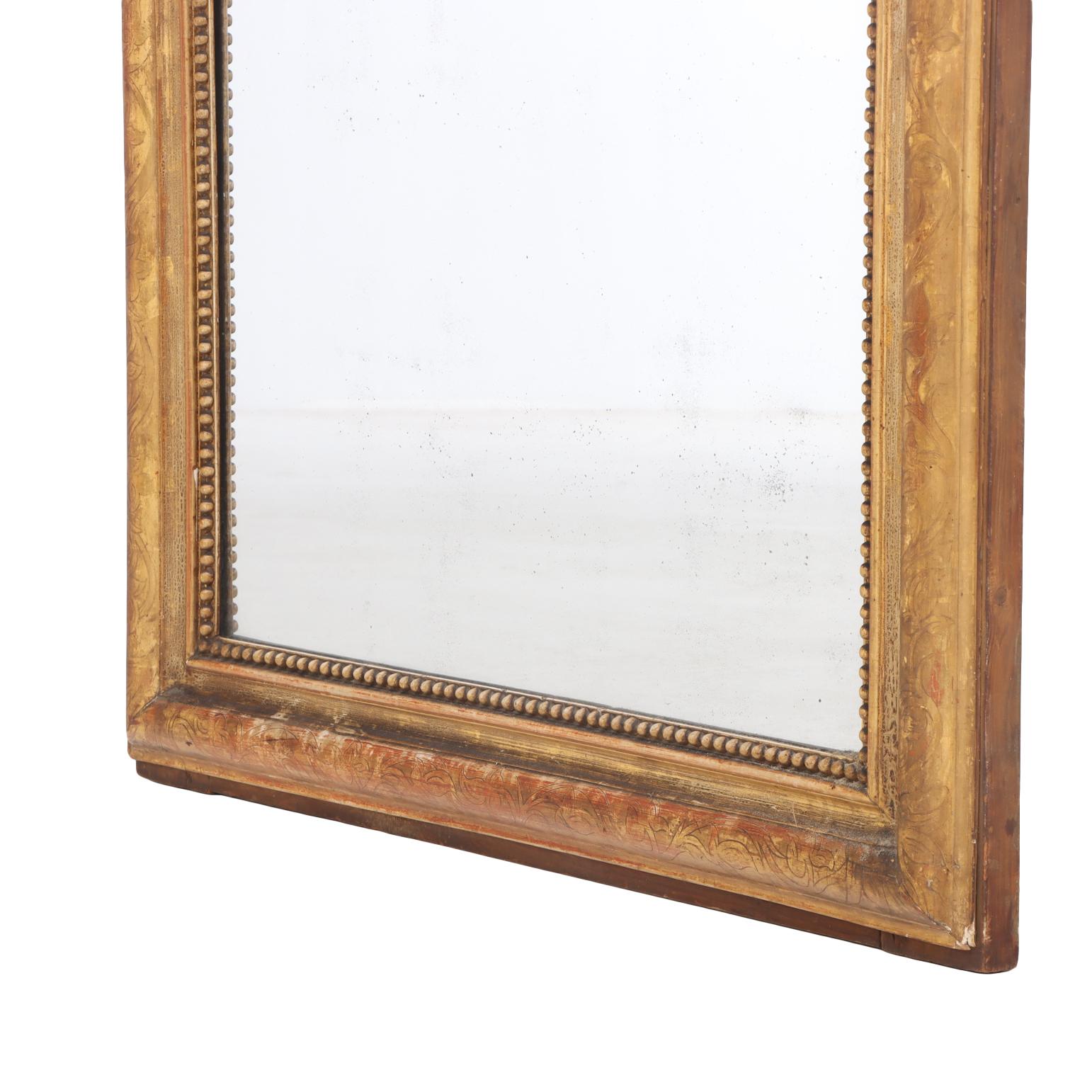 Français Miroir en bois doré de Louis Philippe, C.C. 1880. en vente