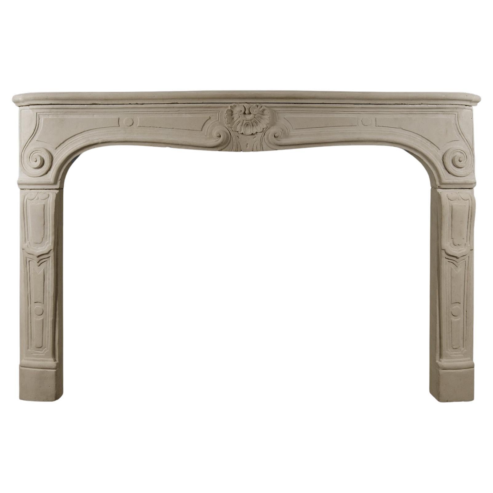 French Louis XV Antique Stone Fireplace For Sale