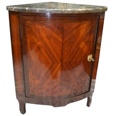 French Louis XV Marble Topped Kingwood "Ecoignure" or Corner Cabinet