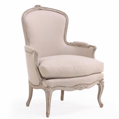Bergère Louis XV peinte et sculptée, C.C. 1920.