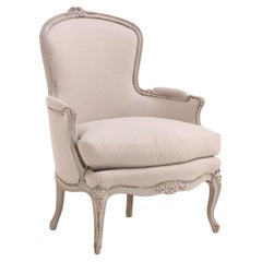 A French Louis XV Painted & Carved Bergere, C. 1920.