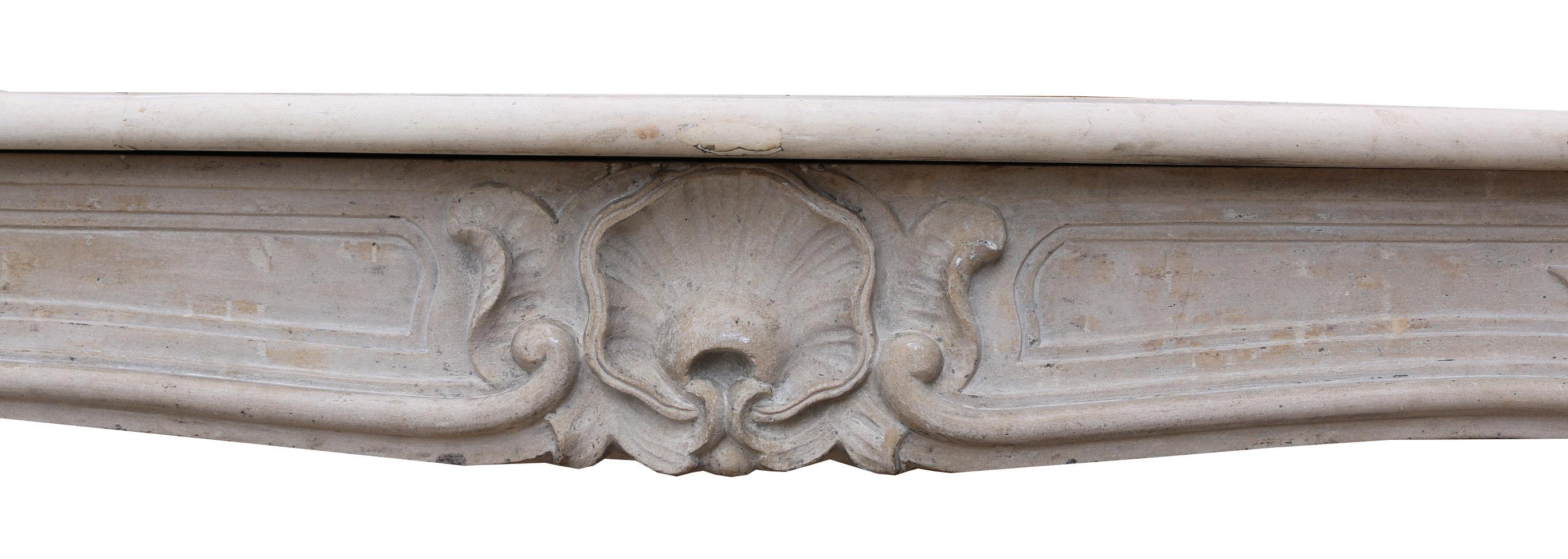 18th Century French Louis XV Stone Fire Mantel For Sale
