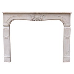 French Louis XV Stone Fire Mantel