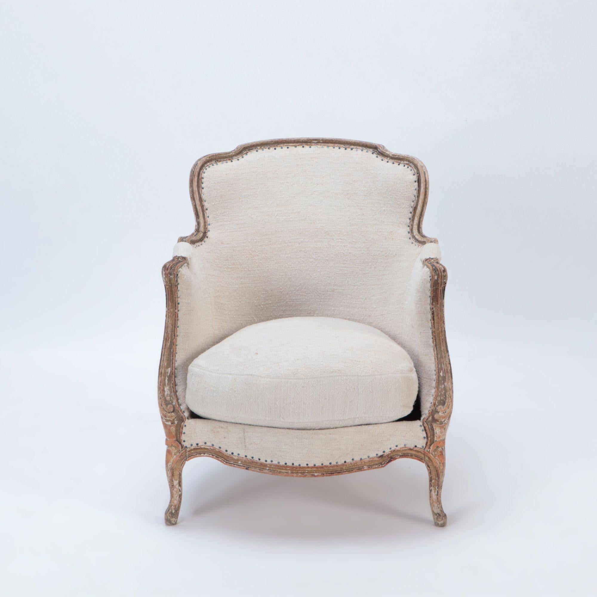 French Louis XV Style Armchair and Ottoman, circa 1910 In Good Condition In Philadelphia, PA