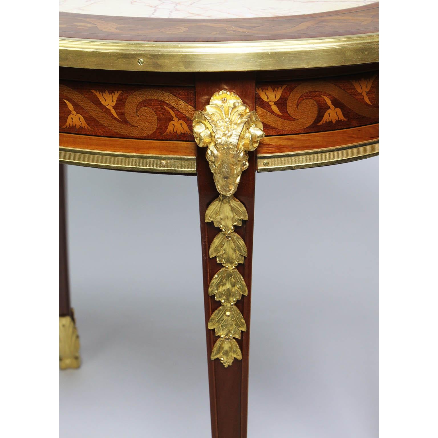French Louis XV Style Belle Époque Marquetry Coffee Table, Manner of F. Linke 4