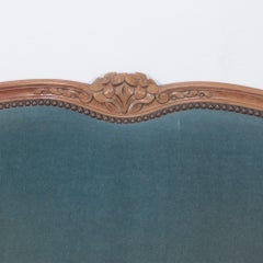 French Louis XV Style Corneille Form Full Size Carved Bed, circa 1940