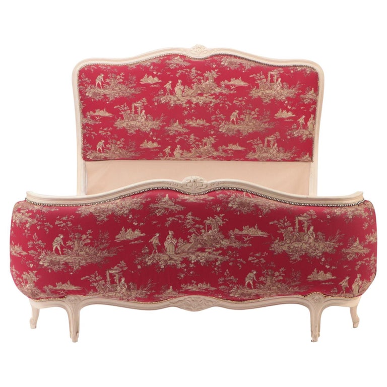 French Louis XV Style Full Size Bed with Curved Footboard, circa 1950