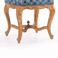 Taburete francés de madera dorada estilo Luis XV, c. 1900.