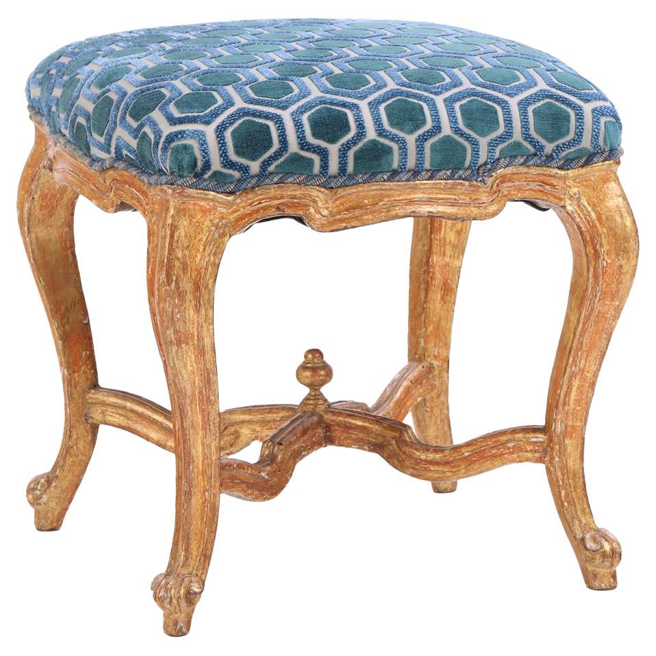 A French Louis XV style Giltwood Stool, C. 1900.