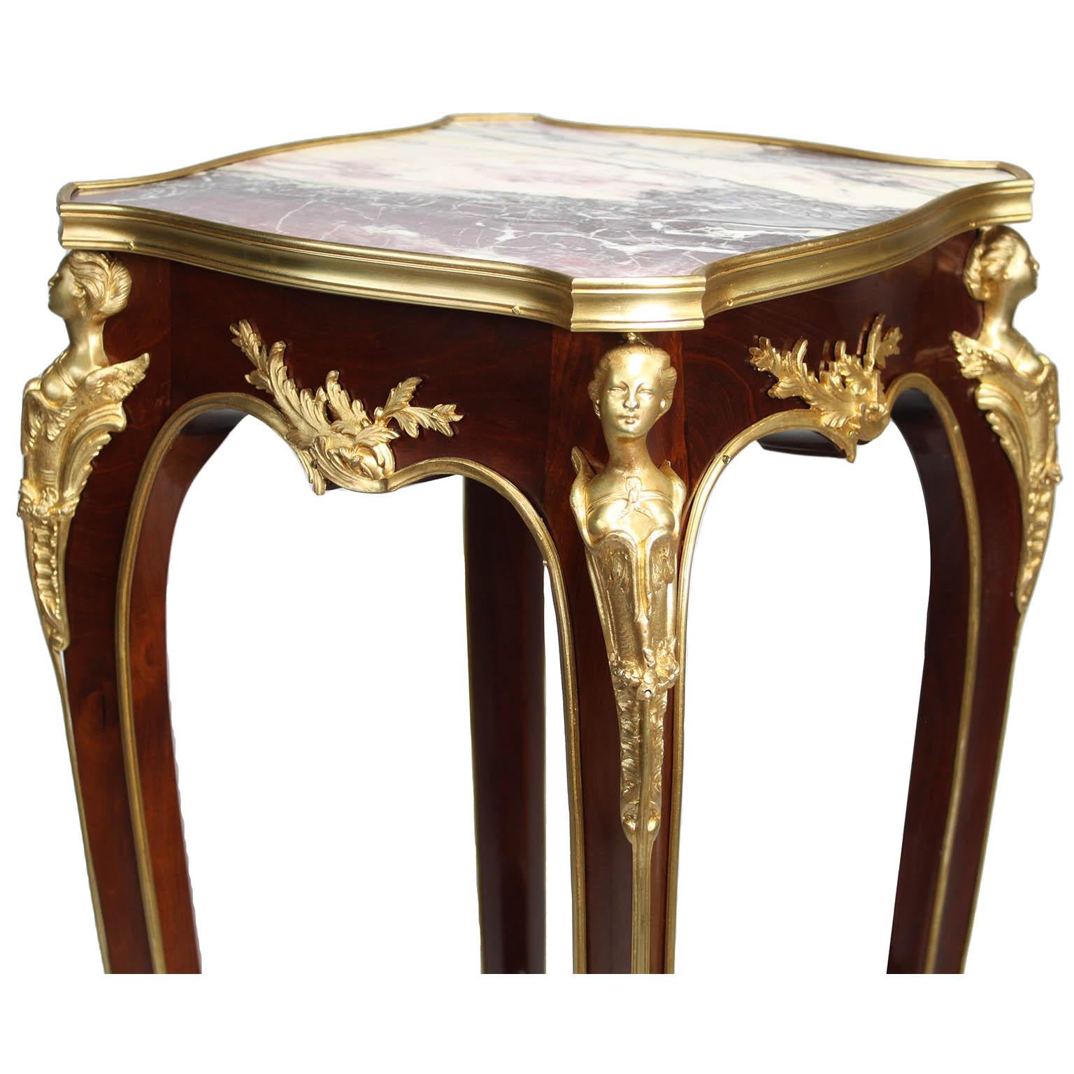 Belle Époque A French Louis XV style Mahogany & Ormolu Mounted Side Table Attr Francois Linke For Sale