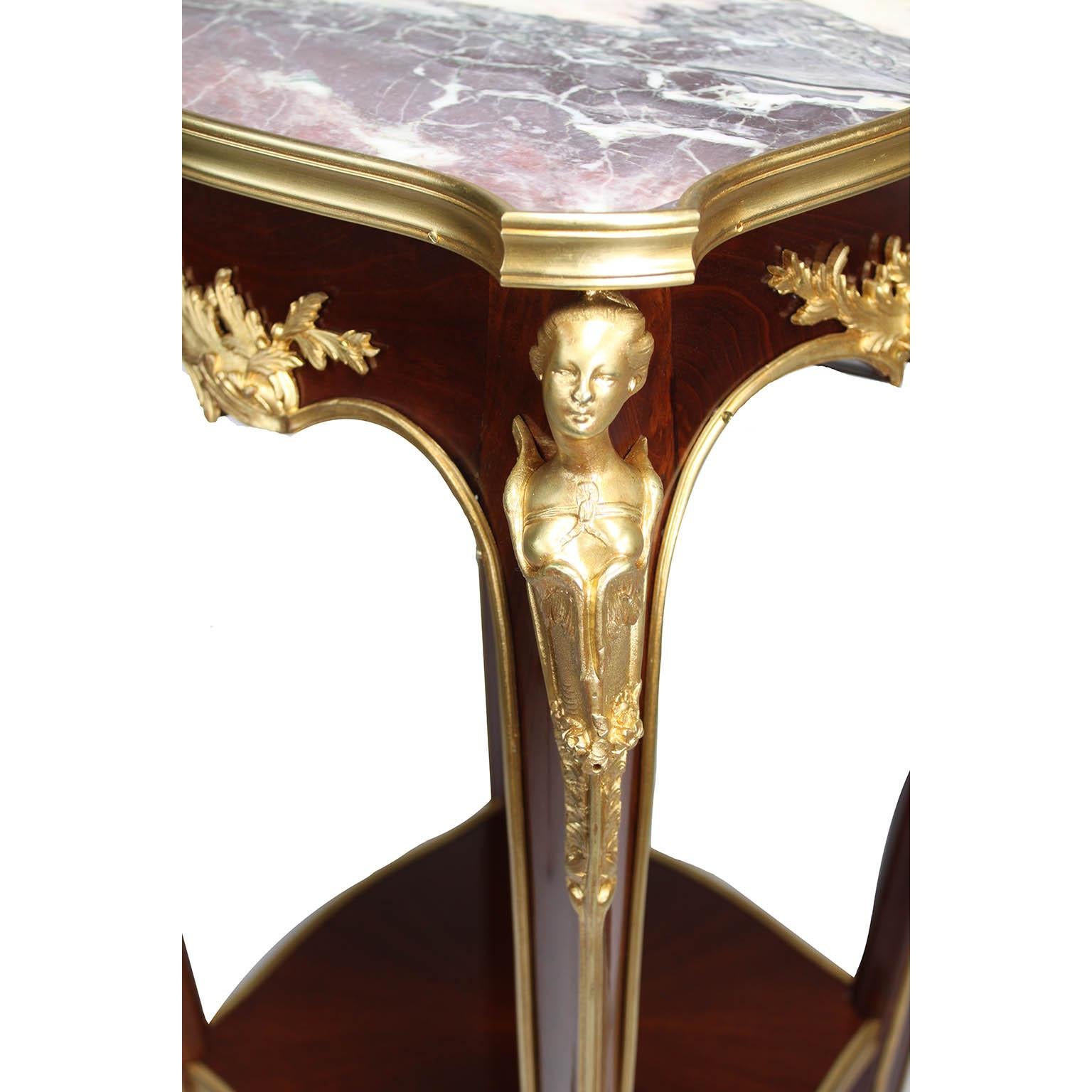 Gilt A French Louis XV style Mahogany & Ormolu Mounted Side Table Attr Francois Linke For Sale