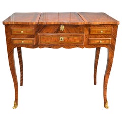 Antique French Louis XV Style Marquetry Ladies Dressing Table 'Coiffeuse'