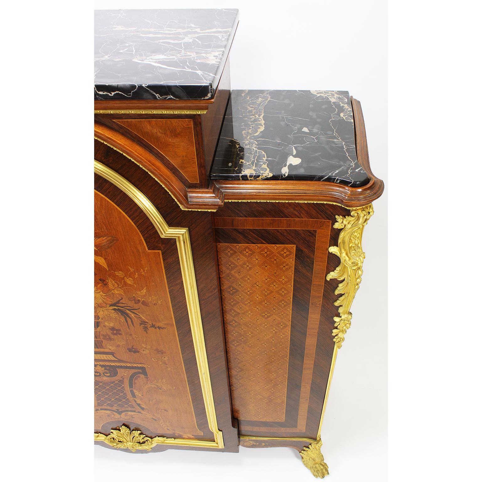 French Louis XV Style Marquetry and Ormolu Mounted Side Cabinet by Descotte Fils For Sale 5