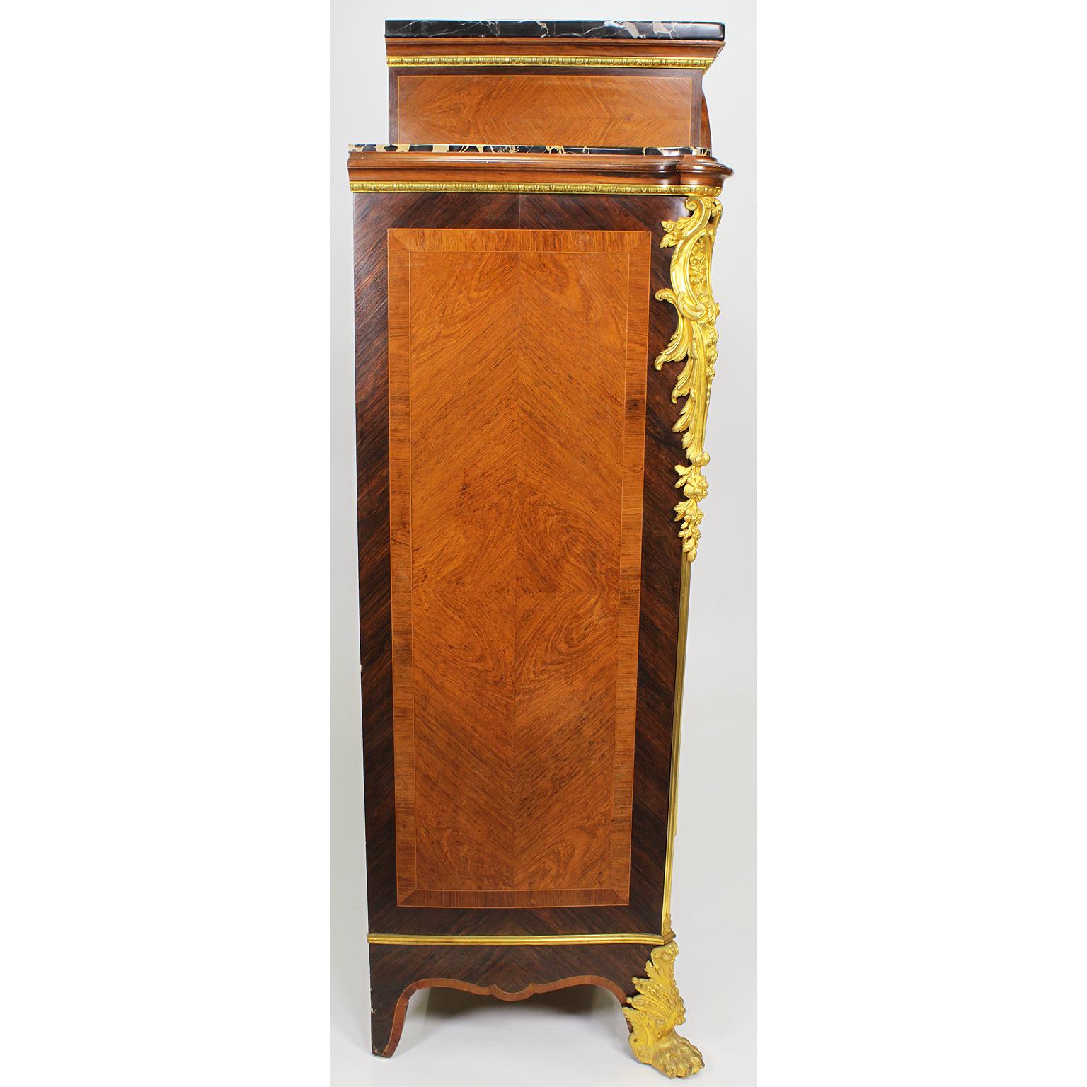 French Louis XV Style Marquetry and Ormolu Mounted Side Cabinet by Descotte Fils For Sale 8