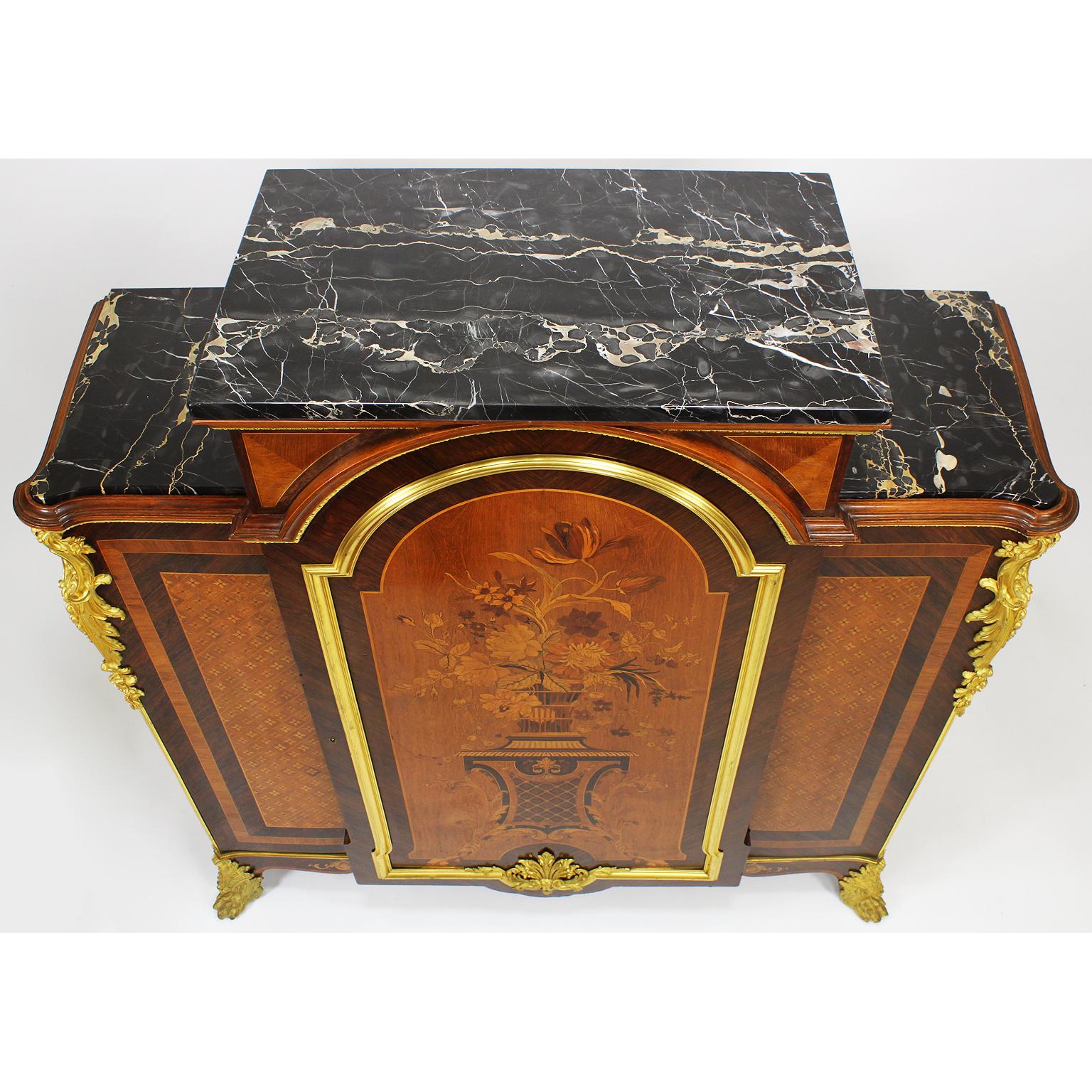 French Louis XV Style Marquetry and Ormolu Mounted Side Cabinet by Descotte Fils For Sale 10