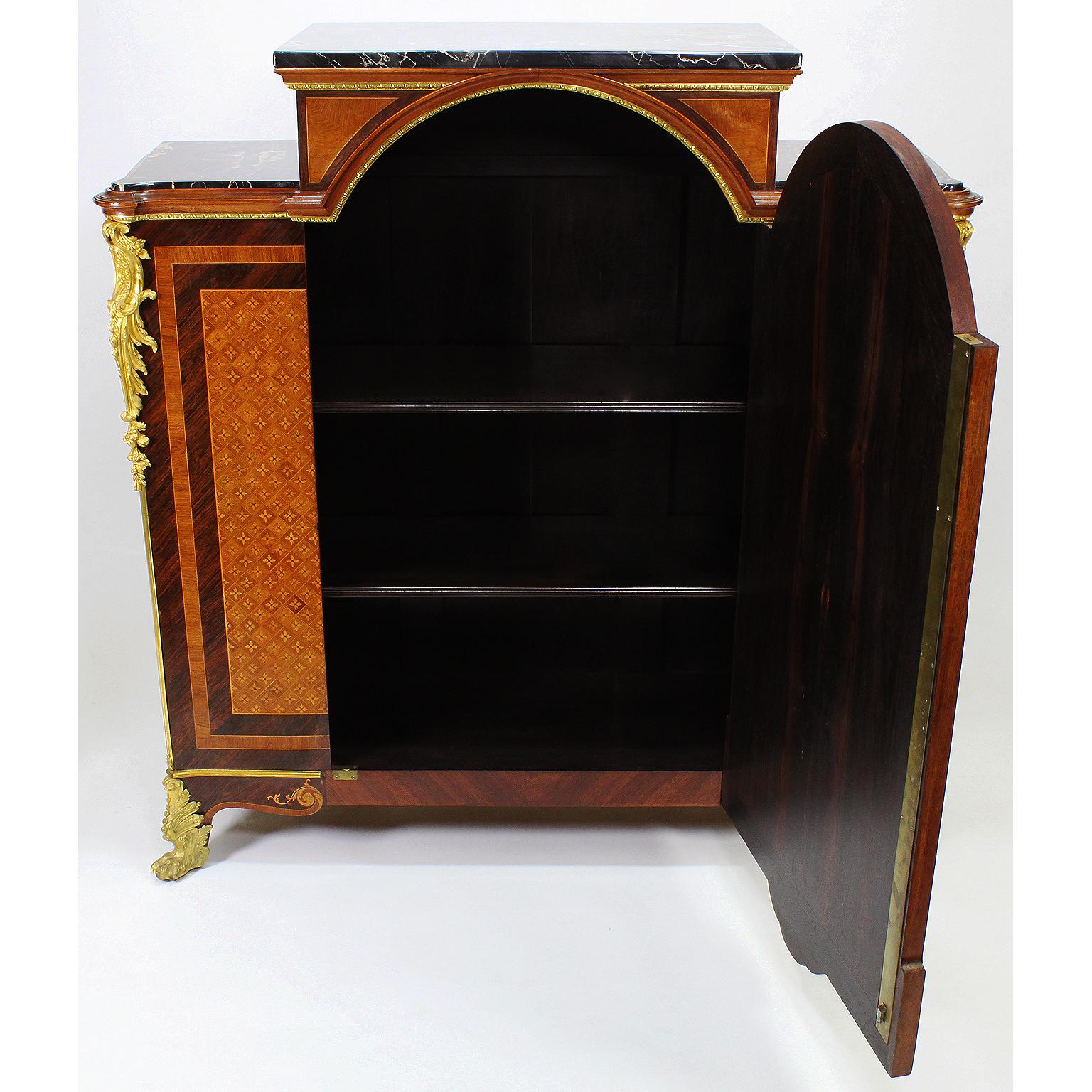 French Louis XV Style Marquetry and Ormolu Mounted Side Cabinet by Descotte Fils For Sale 11
