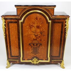 French Louis XV Style Marquetry and Ormolu Mounted Side Cabinet by Descotte Fils