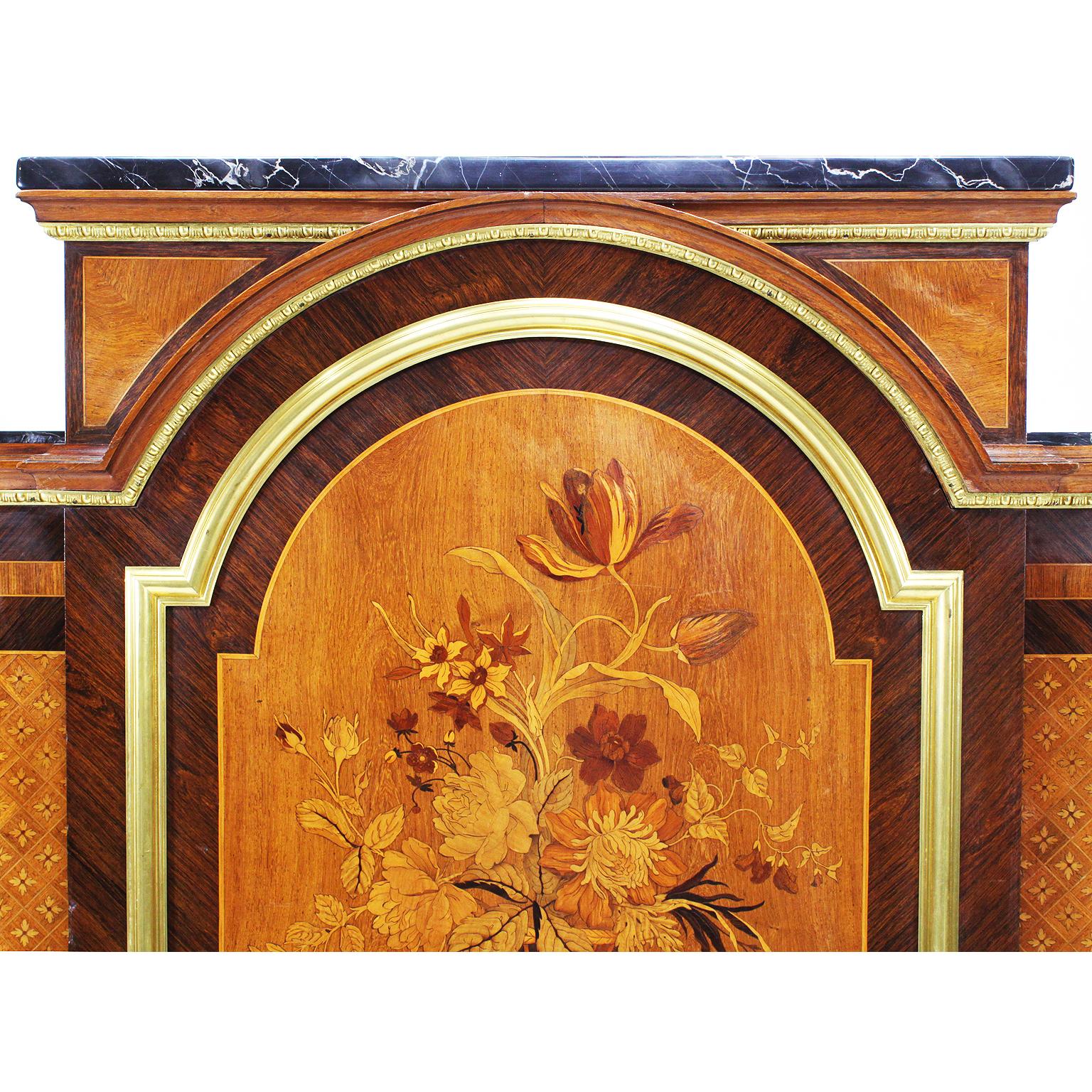 19th Century French Louis XV Style Marquetry and Ormolu Mounted Side Cabinet by Descotte Fils For Sale