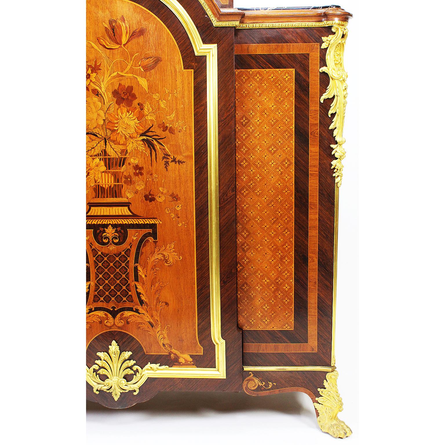 Meuble de rangement d'appoint de style Louis XV en marqueterie et monté en bronze doré par Descotte Fils en vente 1