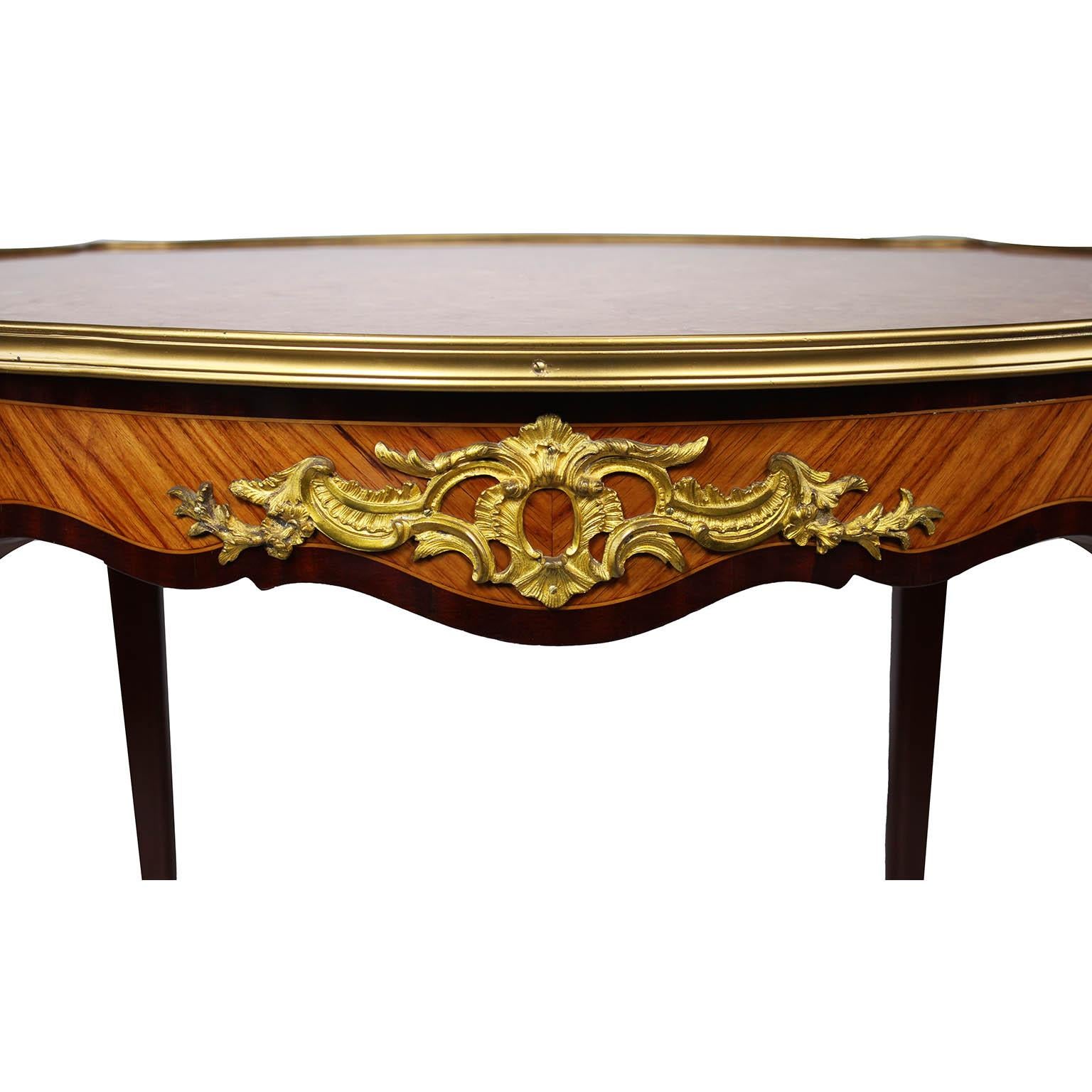Gilt A French Louis XV Style Ormolu Mounted Side or Center Table, Attr. Maison Jansen For Sale