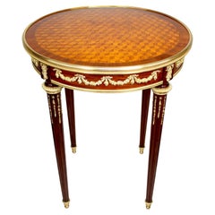 Antique French Louis XV Style Ormolu & Parquetry Guéridon End Table by François Linke