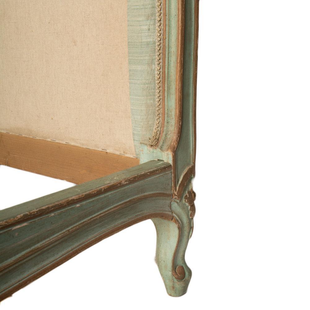 Upholstery A French Louis XV style painted Full size bed, upholstered circa 1930 For Sale