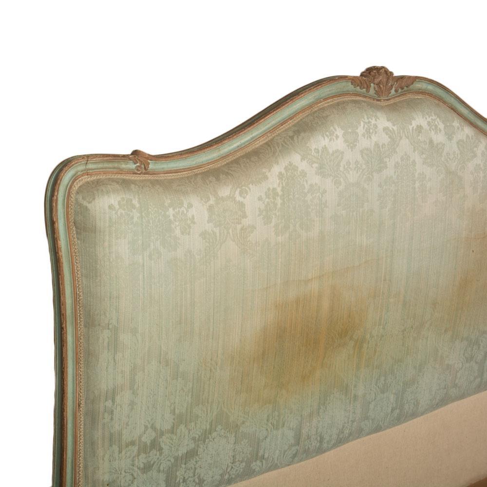 A French Louis XV style painted Full size bed, upholstered circa 1930 For Sale 1