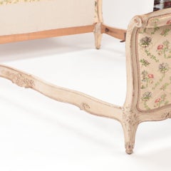French Louis XV Style Painted Queen Size Bed circa 1950