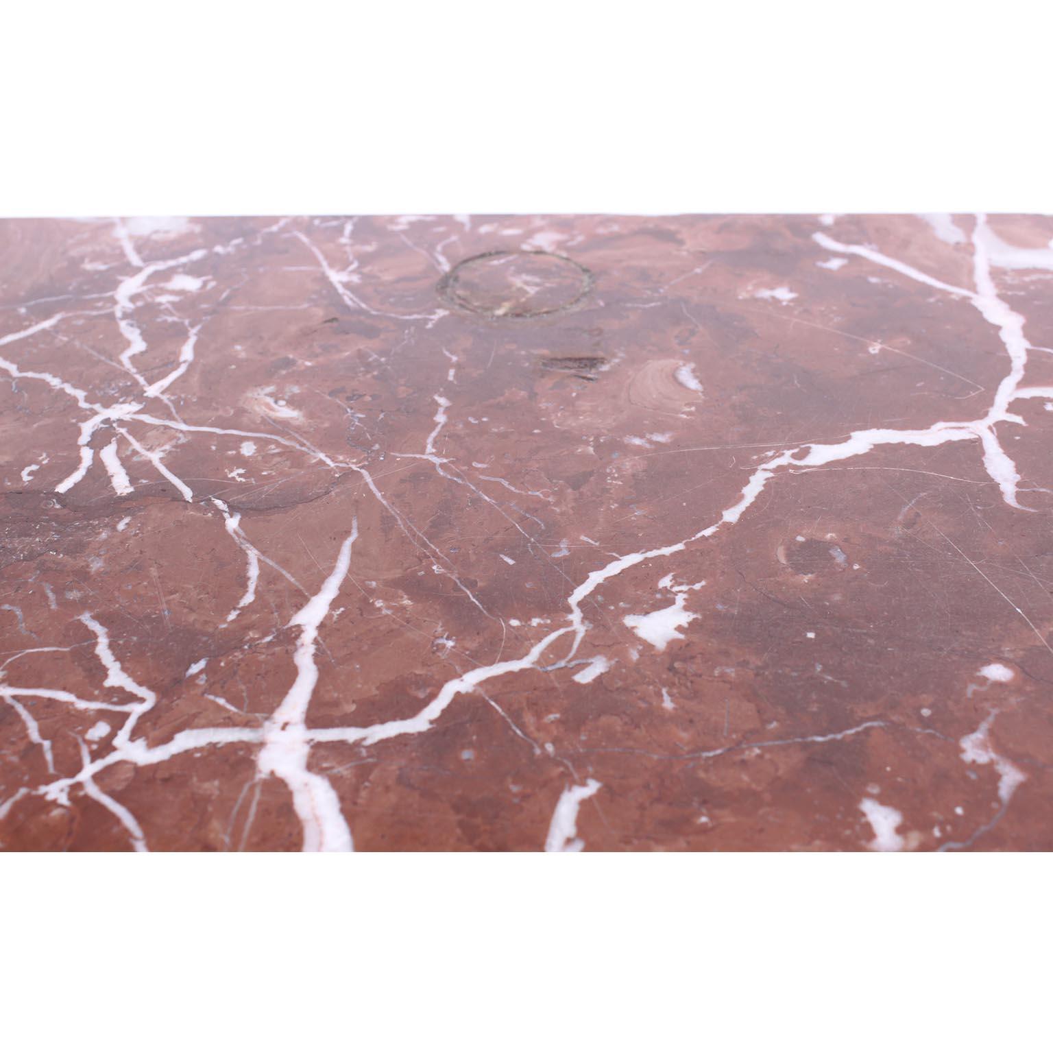Consola de pared francesa de hierro forjado dorado estilo Luis XV con tapa de mármol Hierro forjado en venta