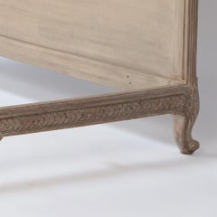 French Louis XV Style Tall Carved and Painted Queen Size Bed C 1890