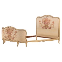 A French Louis XV style 
Tapestry" Full Size Bed, C. 1930.