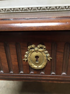 French Louis XVI Carved Walnut Writing-Side Table with Drawer