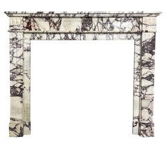 French Louis XVI Style Antique Breche Marble Fireplace Mantel