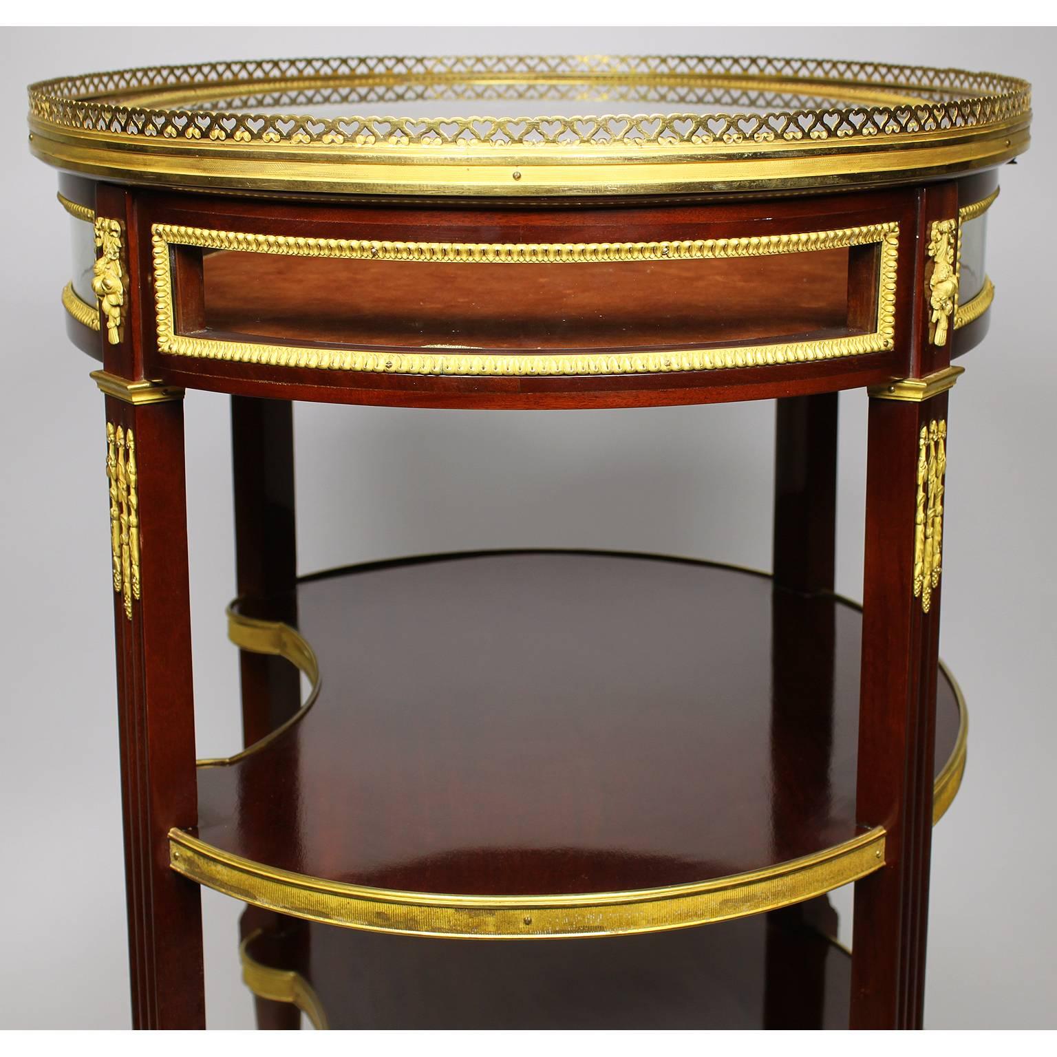 Louis XVI Style Belle Epoque Ormolu-Mounted Vitrine Table, Attributed to Linke 1