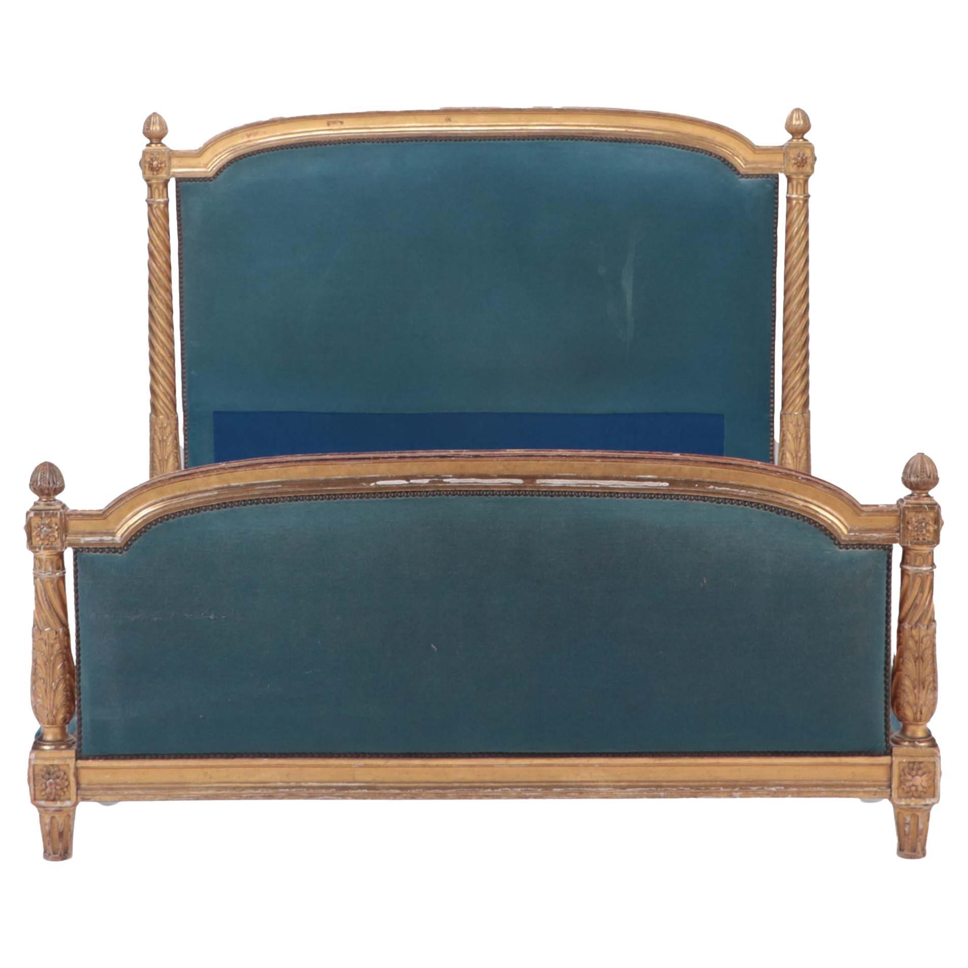 French Louis XVI Style Giltwood Bed, C 1880