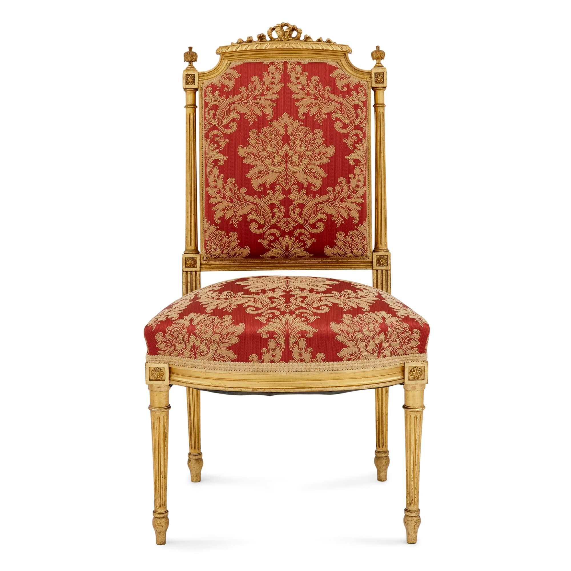 A French Louis XVI Style Giltwood Salon Suite 1