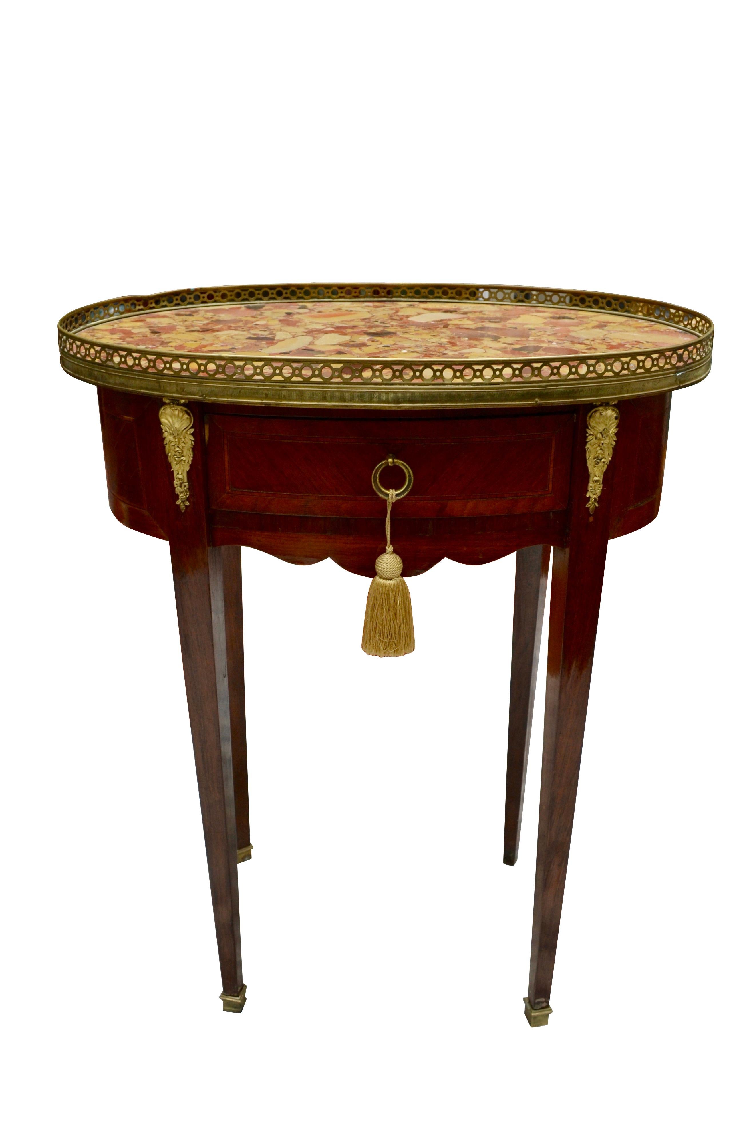 Inlay French Louis XVI Style Occasional Table For Sale