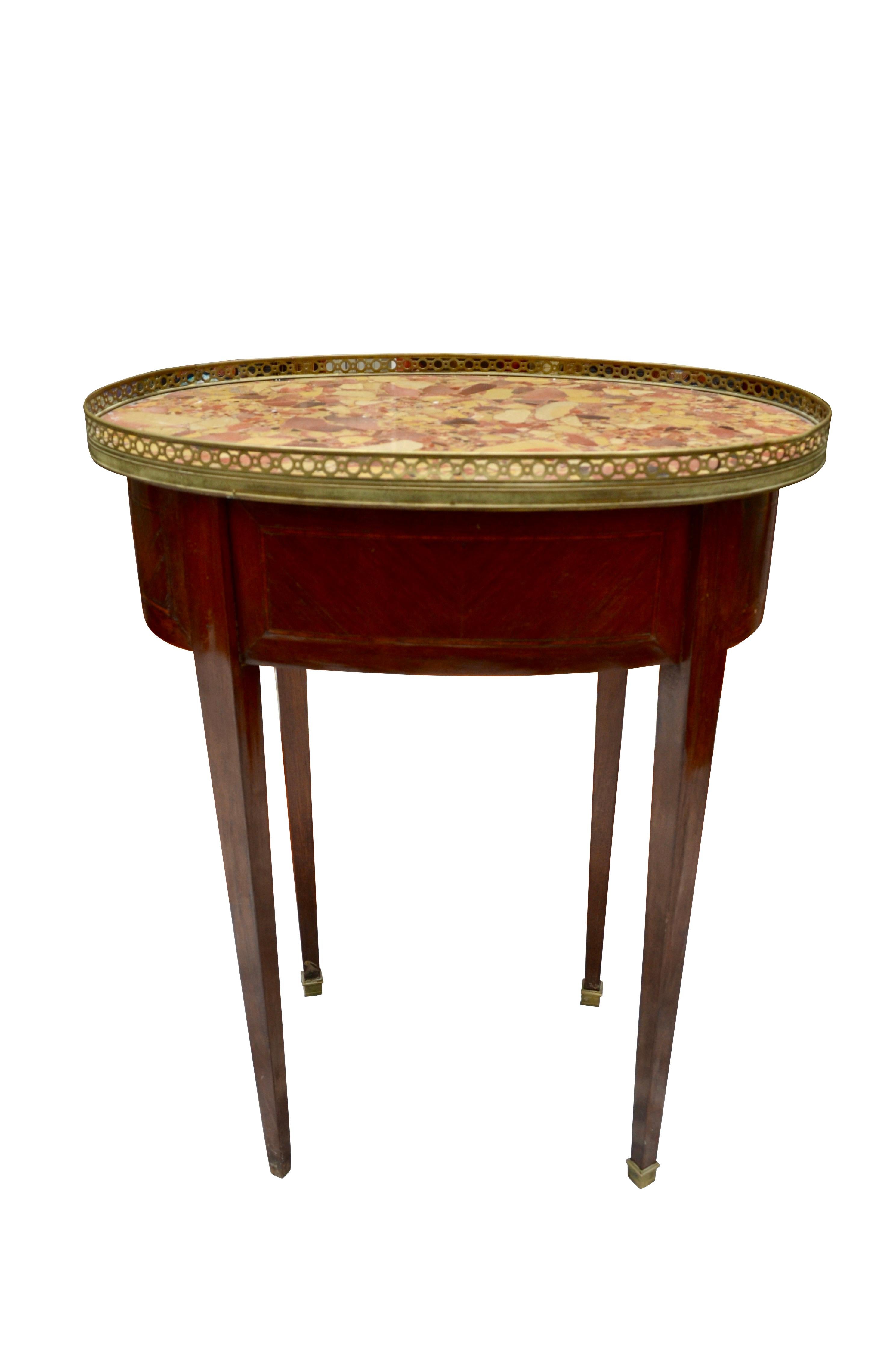 Marble French Louis XVI Style Occasional Table For Sale