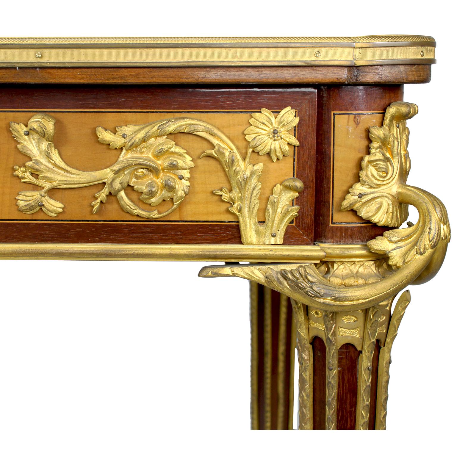 Early 20th Century French Louis XVI Style Ormolu and Marquetry Center Table, François Linke Attr. For Sale